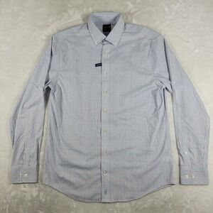 Johnnie-O Performance Long Sleeve Button Down Shirt Mens Medium White Plaid NWOT